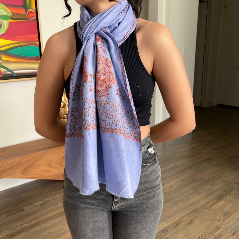 Hand embroidered stole/wrap